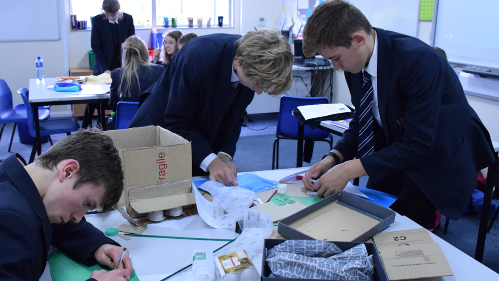 Students working on a project