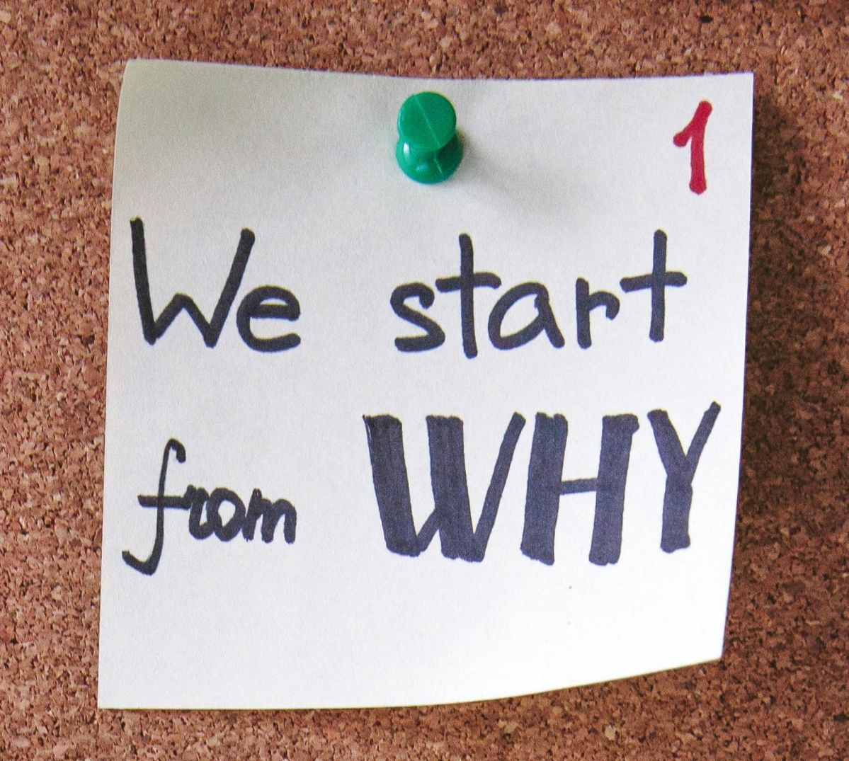 'We start with Why' Sticky Note 'We start with Why' Sticky Note