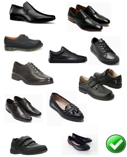 Acceptable shoe styles