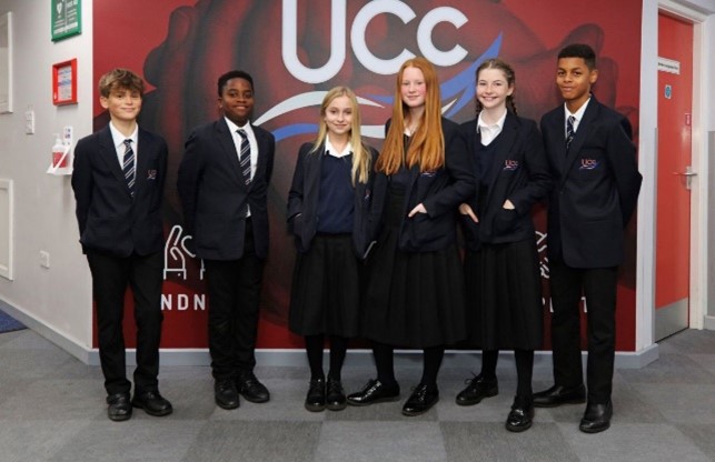 Students in proper uniform