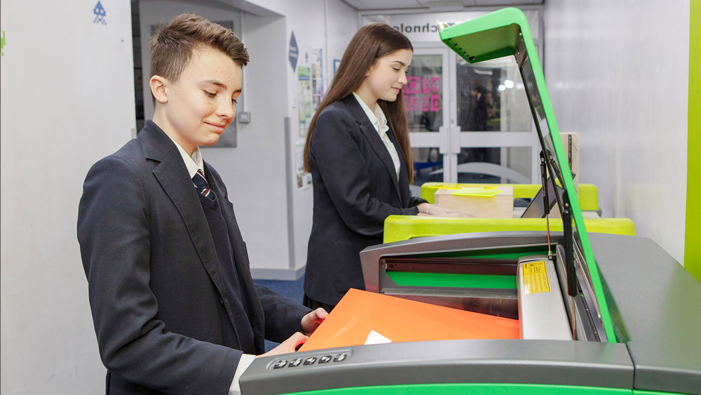Students at plotting machines