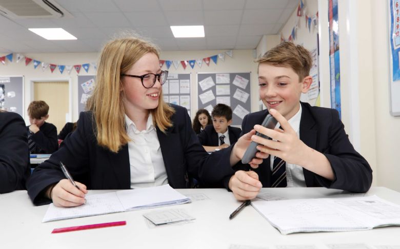 Students working on maths