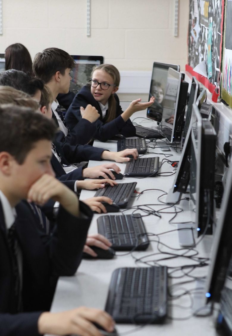 Students at computers