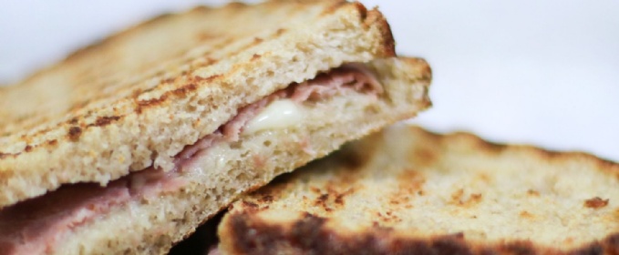 Ham and cheese on toast