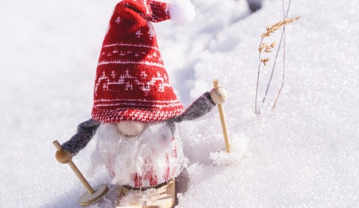 Christmas gonk on skis