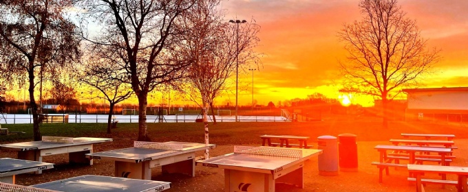 Sunrise over school