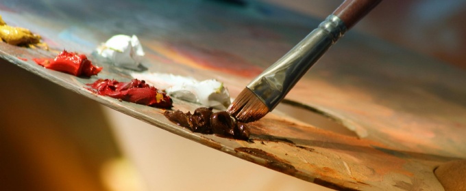 Paintbrush on paint