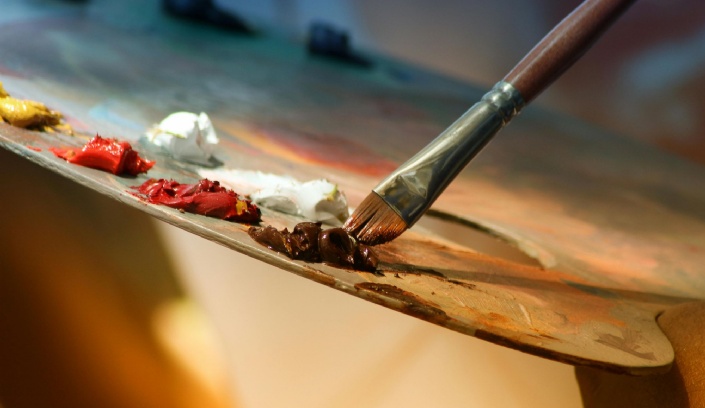 Paintbrush on paint